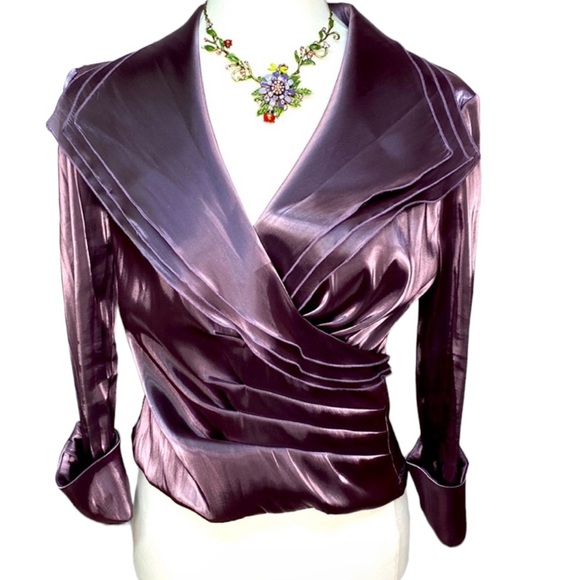 Cachet Shiny Purple Blouse - Picture 1 of 5